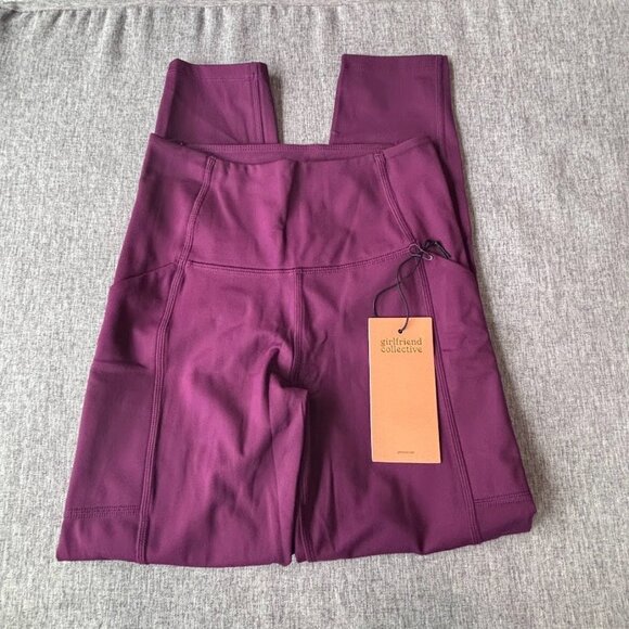 Compression Pocket Leggings for Women, High Rise Waist Pants Yoga Workout, XS - Picture 2 of 8